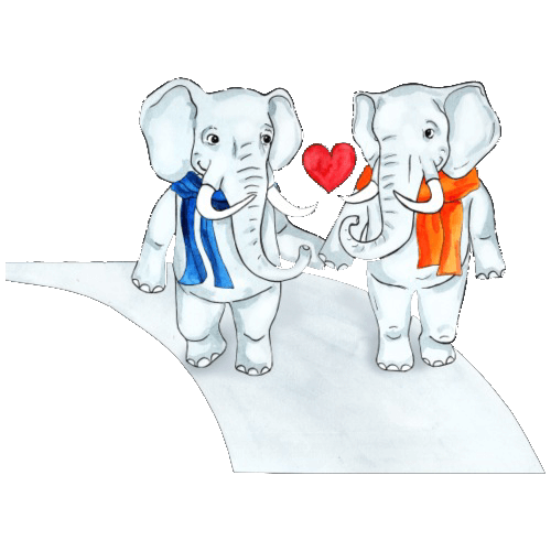 Dieses Motiv mit seinen zwei süßen Elefanten vereint Liebe und Freundschaft. Es zeigt zwei Elefanten, die gemeinsam ihren Weg gehen und dabei in Liebe verbunden sind. Im Hintergrund ist das Symbol der Liebe, ein Herz, zu sehenEs ist ein wunderschönes Geschenk für kleine und große Kinder gleichermaßen.